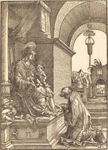Suplicante ajoelhado diante da Virgem e do Menino de Albrecht Altdorfer