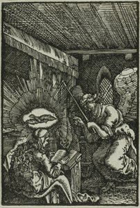 A Anunciação, de A Queda e Redenção do Homem de Albrecht Altdorfer