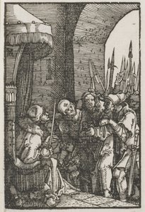 A queda e redenção do homem: Cristo diante de Pilatos de Albrecht Altdorfer