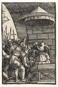 A queda e redenção do homem: Pilatos lavando as mãos de Albrecht Altdorfer