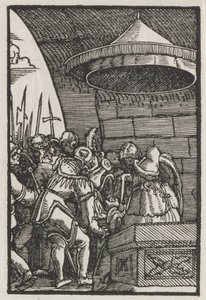 A Queda e Redenção do Homem: Pilatos Lavando as Mãos, c. 1515 de Albrecht Altdorfer
