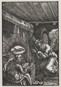 A Queda e Redenção do Homem: A Anunciação, c. 1513 de Albrecht Altdorfer