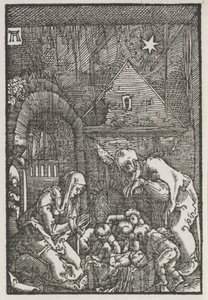 A Queda e Redenção do Homem: A Natividade, c. 1515 de Albrecht Altdorfer