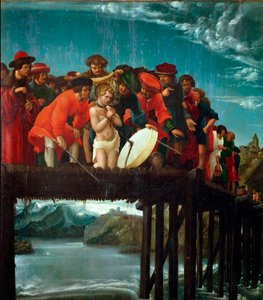 O Mártir de Saint Florian O cristão Florian, martírio durante a perseguição de Diocleciano, foi lançado no rio perto de Lorch, na Áustria, em 304 dC. Detalhe. Pintura de Albrecht Altdorfer (1480 ca.-1538) 1525-1530 Dim. 76x67 cm Florença, galeria degl de Albrecht Altdorfer