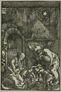 A Natividade, de A Queda e Redenção do Homem de Albrecht Altdorfer