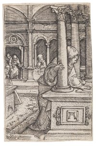 Virgem Maria procurando por Jesus de doze anos no Templo, c. 1519. de Albrecht Altdorfer