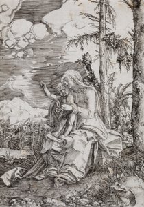 Virgem com o Menino numa paisagem de Albrecht Altdorfer