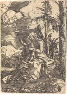 Virgem em uma paisagem de Albrecht Altdorfer