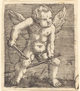 Gênios Alados com Hobby Horse e Chicote de Albrecht Altdorfer