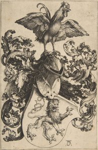 37 Brasão de armas com leão e galo de Albrecht Dürer