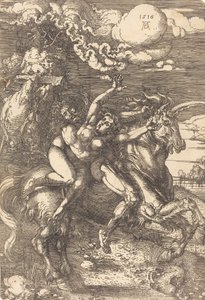 Rapto em um unicórnio, 1516. de Albrecht Dürer