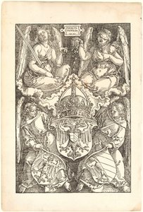 Alegoria com os brasões do Império e da cidade de Nuremberga de Albrecht Dürer