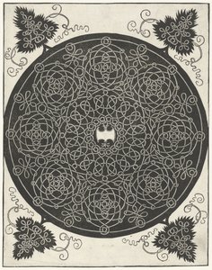 Exemplo de bordado com escudo em forma de machado de Albrecht Dürer