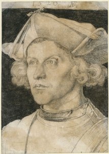 Retrato de meio corpo de um jovem de Albrecht Dürer