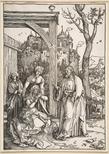 Cristo Despedindo-se de Sua Mãe, de A Vida da Virgem, c. 1504. de Albrecht Dürer