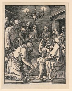 Cristo lavando os pés, da série A Pequena Paixão de Albrecht Dürer