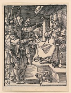 Cristo diante de Caifás, da série A Pequena Paixão de Albrecht Dürer