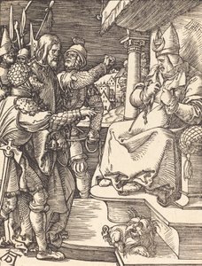 Cristo antes de Caifás, provavelmente c. 15091510. de Albrecht Dürer