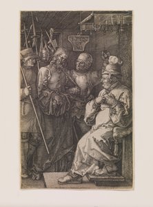 Cristo antes de Caifás, da série "A Paixão Gravada" de Albrecht Dürer