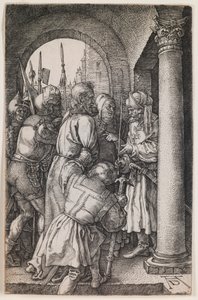 Cristo diante de Pilatos, da série “A Paixão Gravada” de Albrecht Dürer
