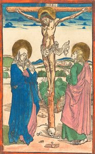 Cristo na Cruz entre a Virgem e São João, 1493. de Albrecht Dürer