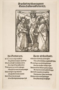 Cristo na Cruz entre a Virgem e São João primeira folha de dois, 1510. de Albrecht Dürer