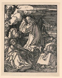 Cristo no Monte das Oliveiras (A agonia no jardim), da série A Pequena Paixão de Albrecht Dürer