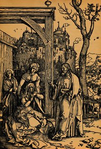 Adeus de Cristo a Sua Mãe., Cristo se despedindo de sua mãe, 1504-1505. de Albrecht Dürer