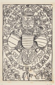 Brasão de Maximiliano I como Rei dos Romanos de Albrecht Dürer