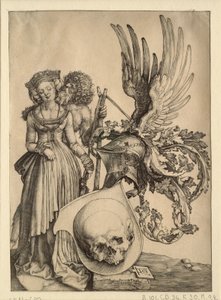 Brasão de armas com uma caveira de Albrecht Dürer