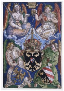 Brasão de armas do Império Alemão e da cidade de Nuremberga de Albrecht Dürer