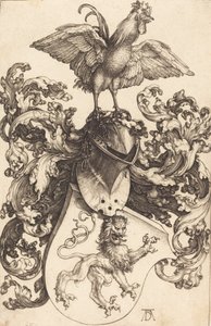 Brasão com Leão e Galo, 15021503. de Albrecht Dürer