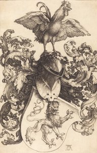 Brasão com Leão e Galo, 15021503. de Albrecht Dürer