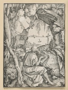 São Jerónimo na gruta rochosa de Albrecht Dürer