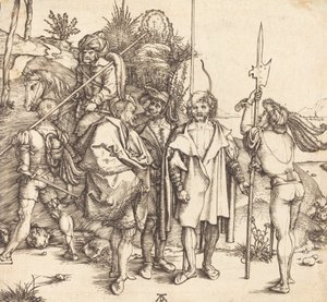 Cinco soldados e um turco a cavalo, 14951496. de Albrecht Dürer