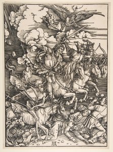 Quatro Cavaleiros do Apocalipse, ca. 14971498. de Albrecht Dürer