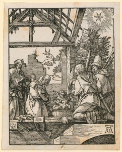 Nascimento de Cristo, folha 5 da série «Pequena Paixão em xilogravura» de Albrecht Dürer