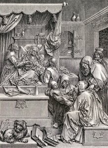 Escultura de Alto Relevo do Nascimento de São João, 1855 de Albrecht Dürer