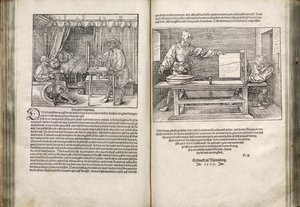 Ilustração dos Quatro Livros sobre Proporção Humana, 1528 de Albrecht Dürer
