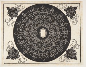 Padrão de cordão entrelaçado com escudo oblongo de Albrecht Dürer