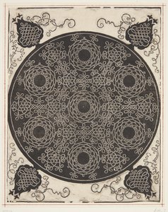Padrão de cordão entrelaçado com sete coroas de Albrecht Dürer