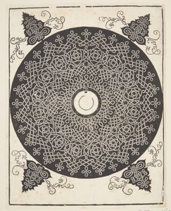 Padrão de cordão entrelaçado com medalhão branco de Albrecht Dürer