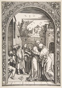 Joachim e Anna no Golden Gate, de A vida da Virgem, 1504. de Albrecht Dürer