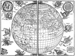 Johannes Stabius mapa do mundo, 1515, 1936 de Albrecht Dürer
