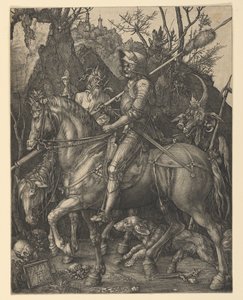 O cavaleiro, a morte e o diabo de Albrecht Dürer