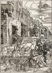 A Vida da Virgem: A estadia da Sagrada Família no Egito (Bartsch 90) de Albrecht Dürer