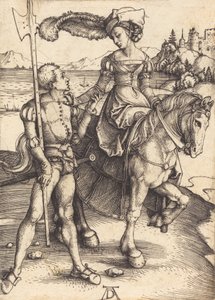 Dama a Cavalo e o Lansquenet, c. 1497. de Albrecht Dürer