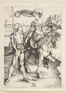 Senhora a cavalo e lansquenet de Albrecht Dürer