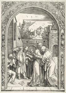 Vida da Virgem: Joachim e Anna Abraçando sob o Golden Gate de Albrecht Dürer