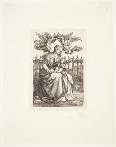 Madonna coroada por dois anjos de Albrecht Dürer